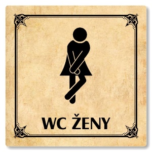 WC ženy, 100x100mm, pergamen, Nebraska